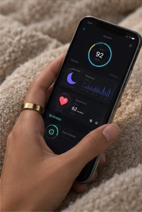 Application SAYORA affichant le score de bien-être, le sommeil et la fréquence cardiaque